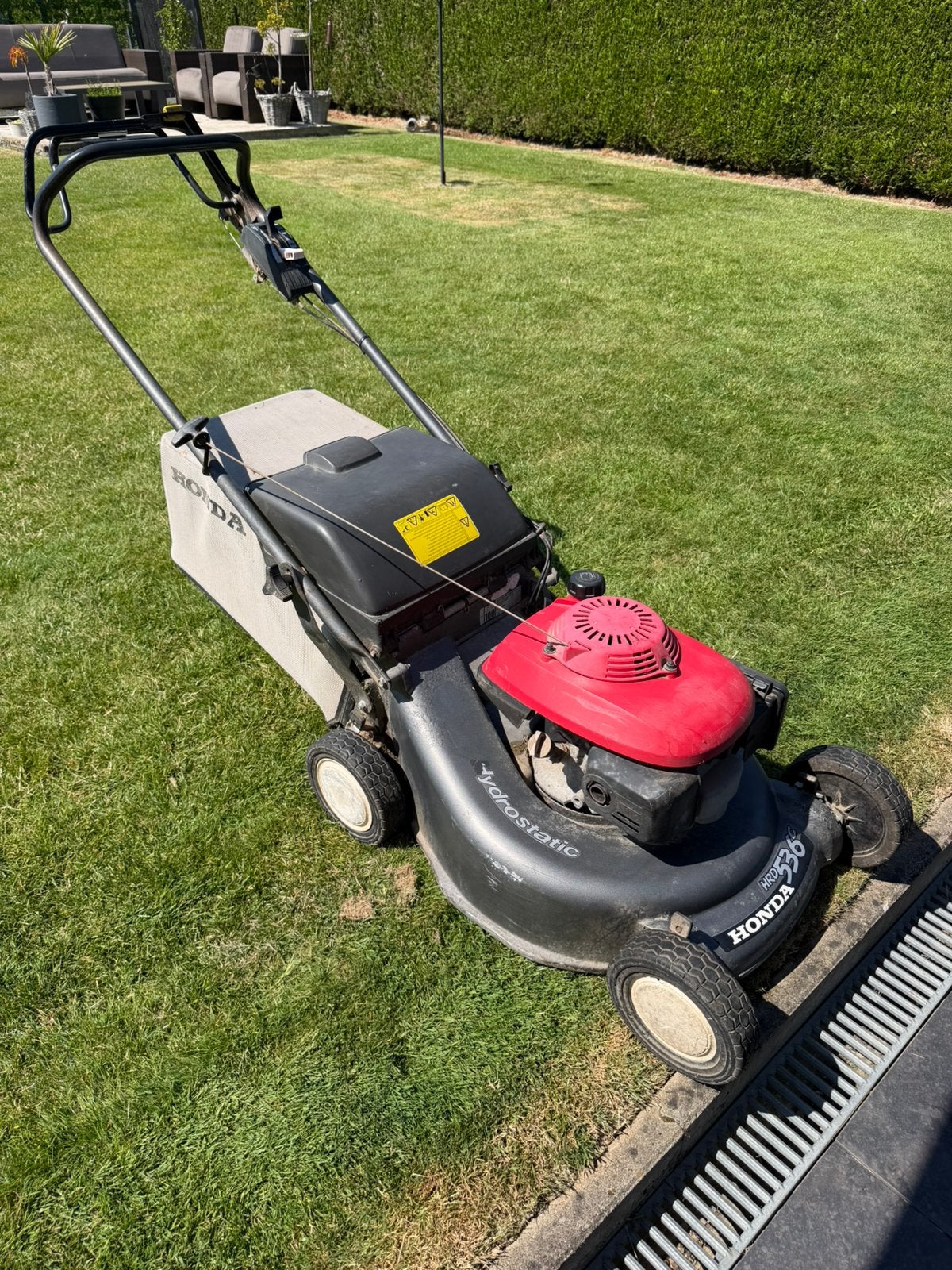 Honda grasmachine HRD536c, Tuin en Terras, Ophalen, Gebruikt, Benzine-grasmaaier