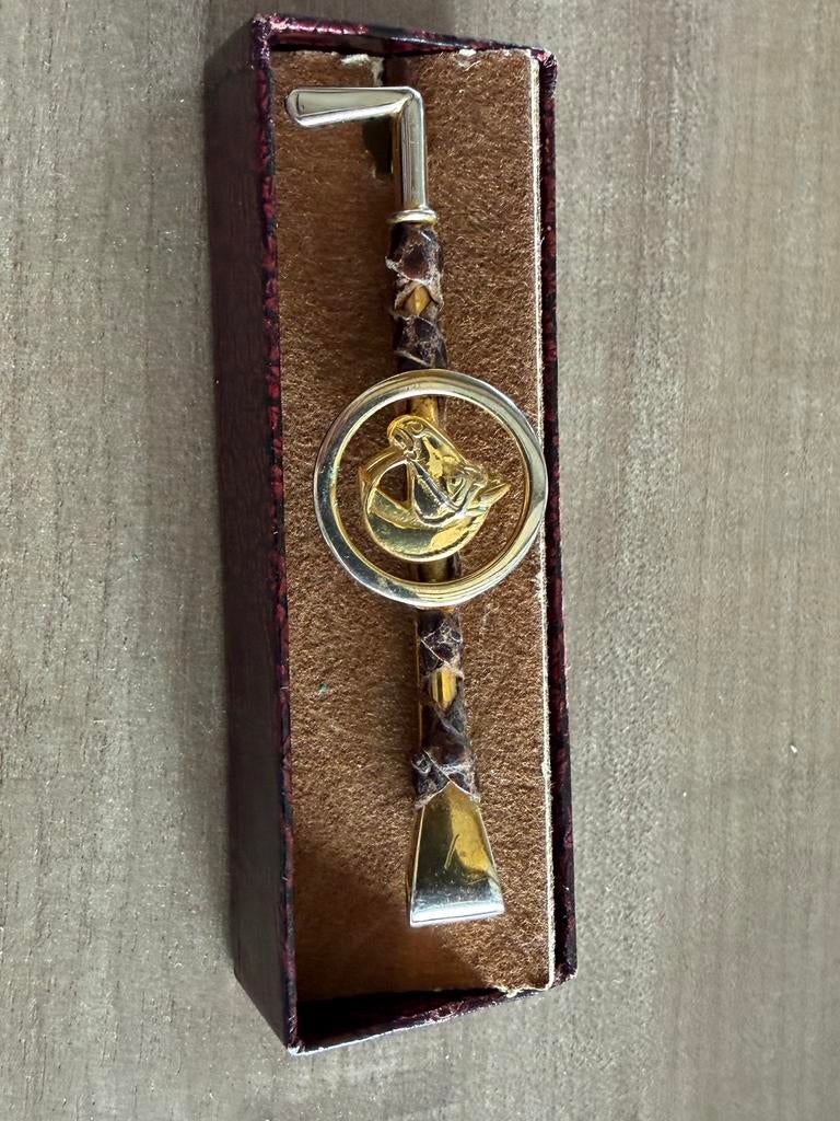 Pince à cravate vintage avec tête de cheval, Enlèvement ou Envoi, Autres types, Doré