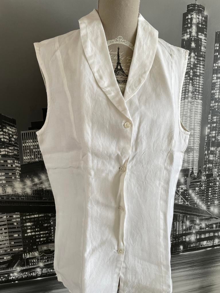 mouwloze witte blouse - merk Caroline Biss - 40, Taille 38/40 (M), Comme neuf, Blanc, Caroline Biss