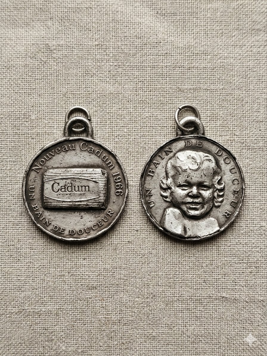 Médaille vintage Cadum 1966 - Un Bain de Douceur, Collections, Religion, Envoi, Comme neuf