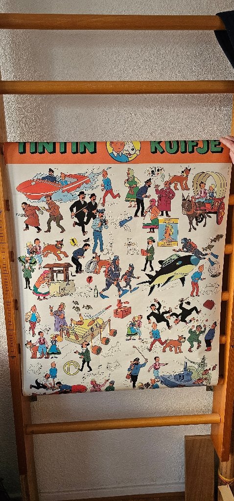 affiche Tintin Hergé le lac aux requins, Collections, Enlèvement, Tintin