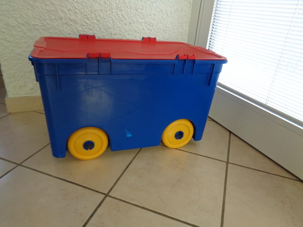 Coffre De Rangement sur roulettes /bleu/rouge/jaune, Enlèvement, Utilisé, Autres matériaux