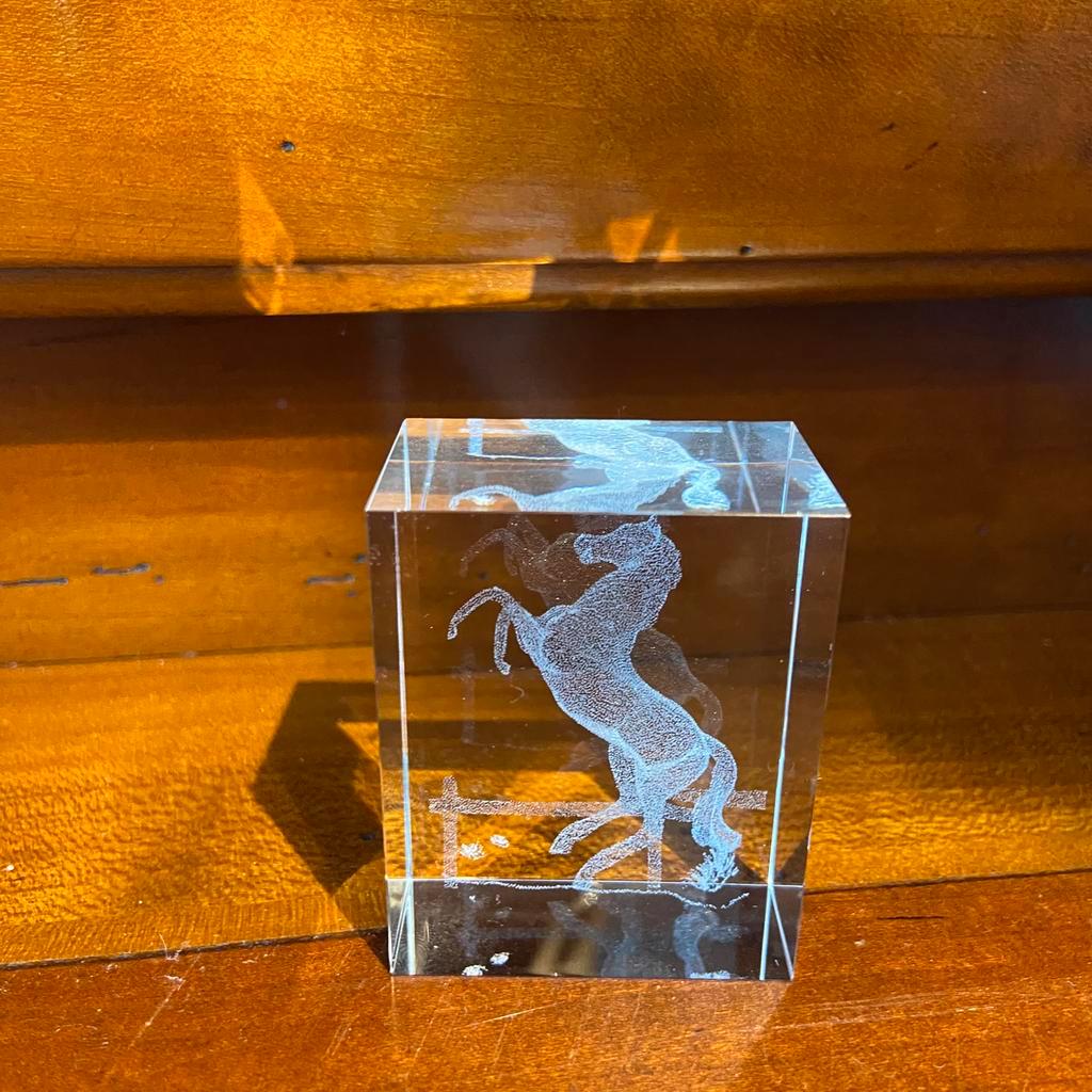 Prachtig stijgend paard in glas, Ophalen