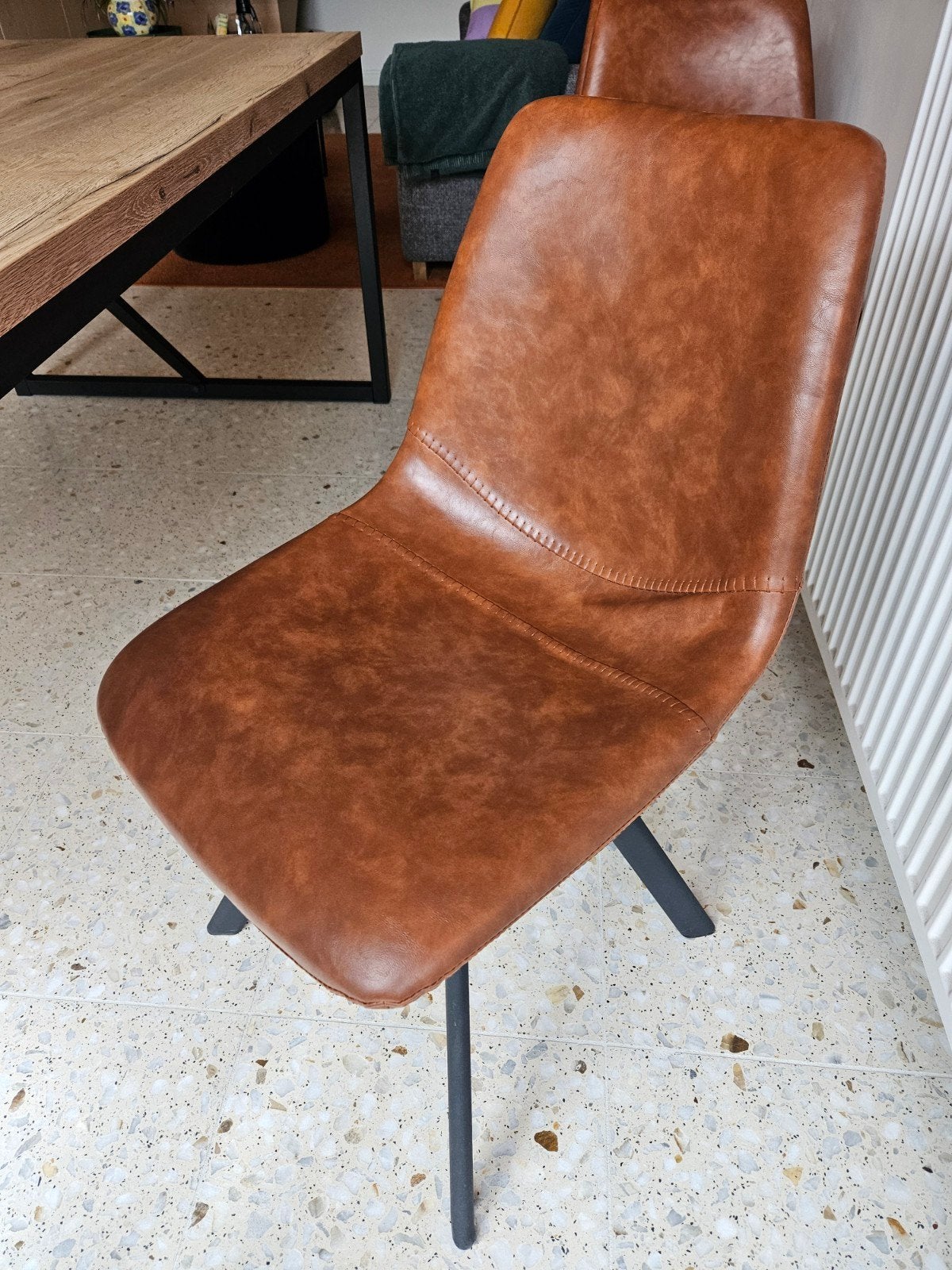 4 eetkamerstoelen cognac, Enlèvement