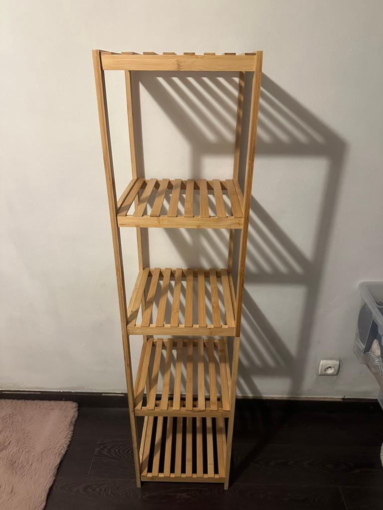 Étagère en bambou à 5 niveaux 141x33x33, Maison & Meubles, Salle de bain | Meubles de Salle de bain, Enlèvement, Comme neuf