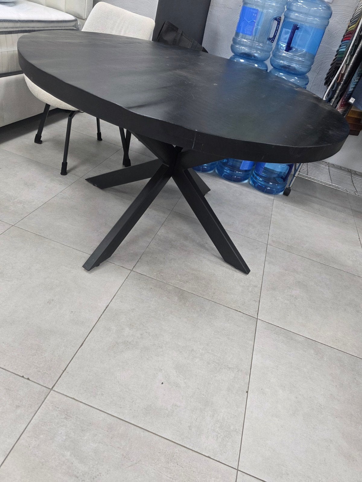 ronde eettafel  130 cm zwart mango houy, Huis en Inrichting, Ophalen