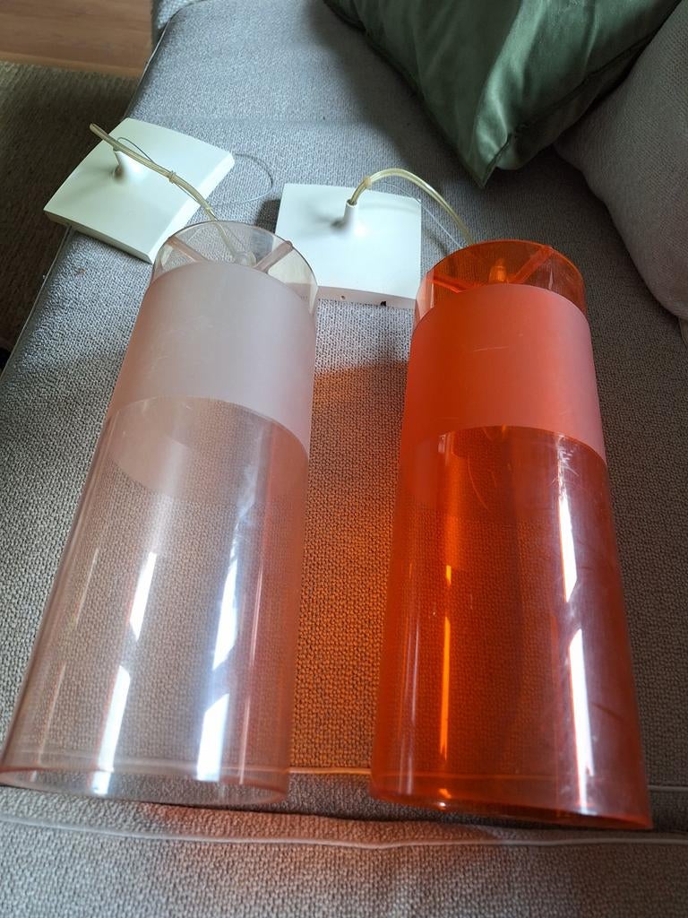 2 originele Kartell hanglampen model Easy. Vintage, Huis en Inrichting, Ophalen, Kunststof