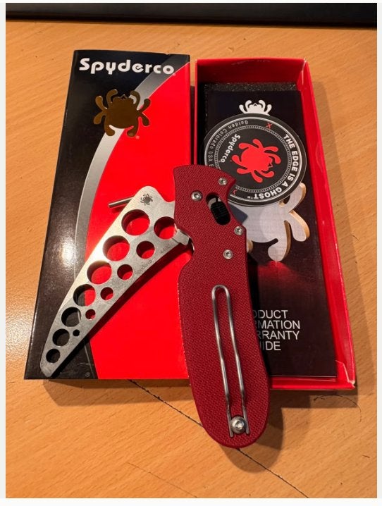 Spyderco Knives P'Kal Trainer Red G-10 Blunt Edge Stainless, Caravans en Kamperen, Ophalen of Verzenden, Nieuw