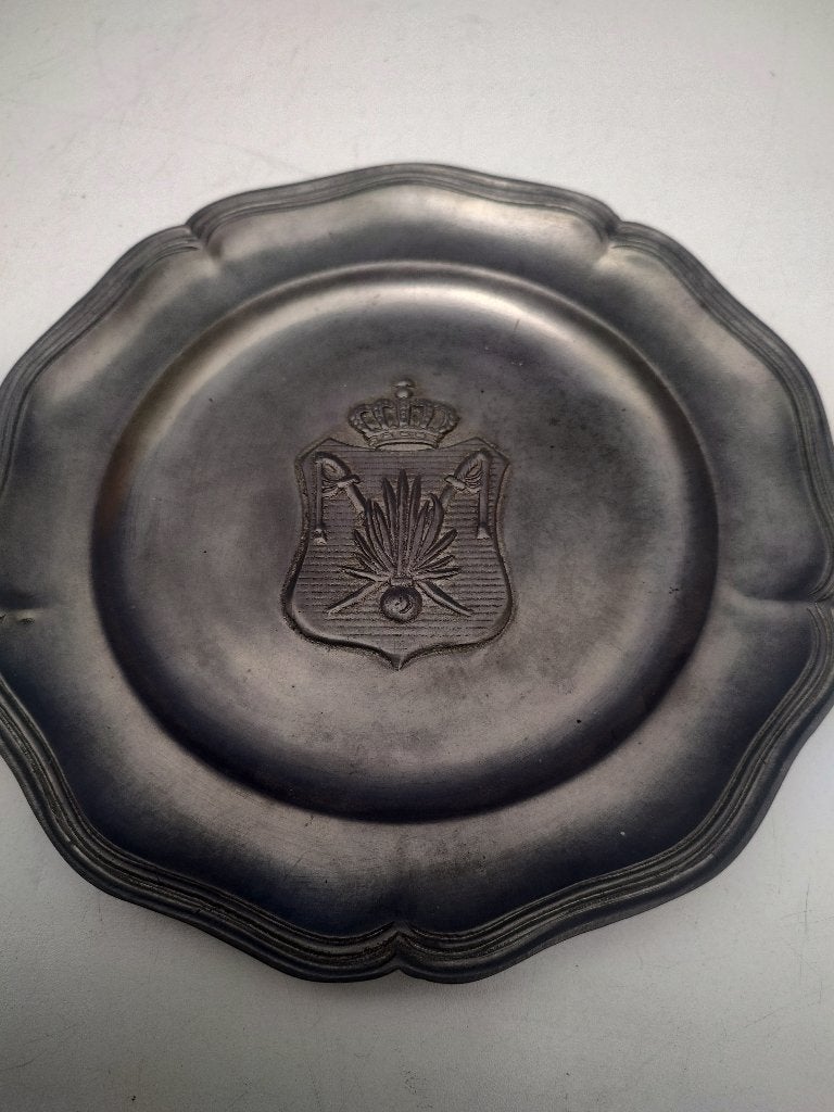 Tinnen bord Rijkswacht/Gendarmerie op naam, Verzamelen, Verzenden, Rijkswacht