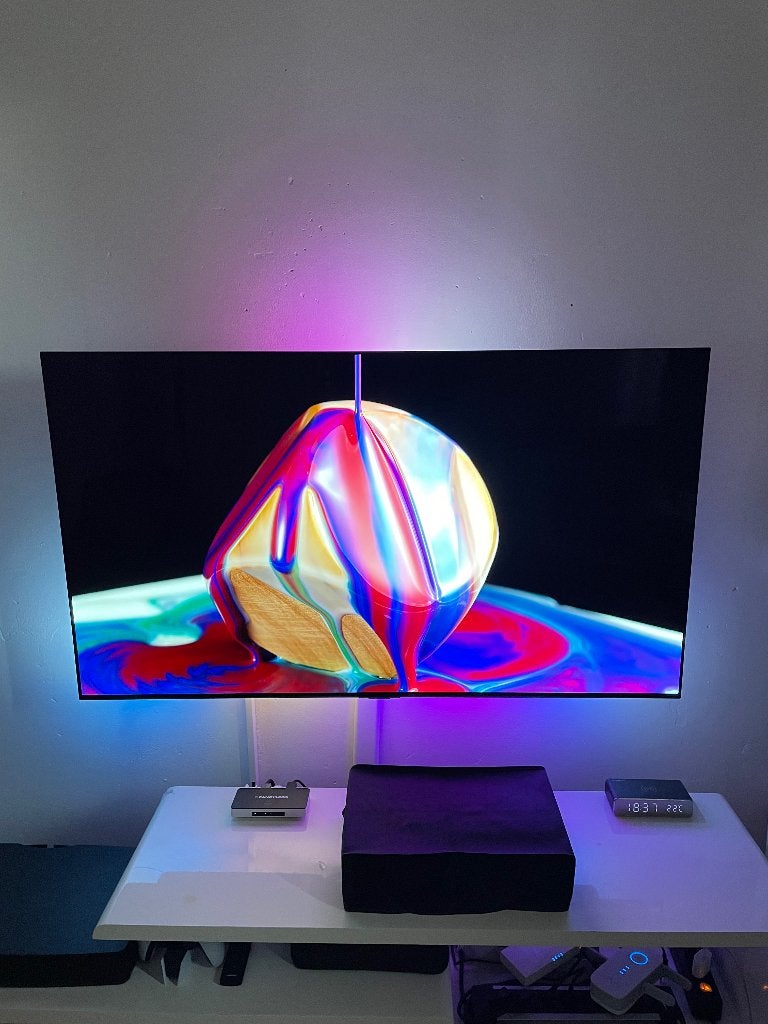 LG OLED C2 55”+ Fancy led, Comme neuf, Enlèvement, 100 cm ou plus, 4k (UHD)