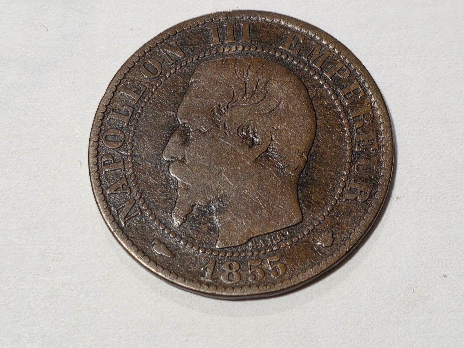 5 cent 1855m Frankrijk, Timbres & Monnaies, Monnaies | Europe | Monnaies euro, Enlèvement ou Envoi, France, 5 centimes