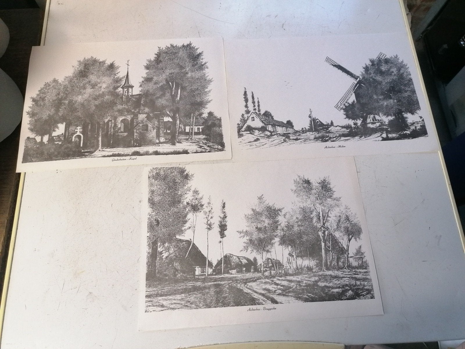 3 oude printen van mol, Ophalen of Verzenden