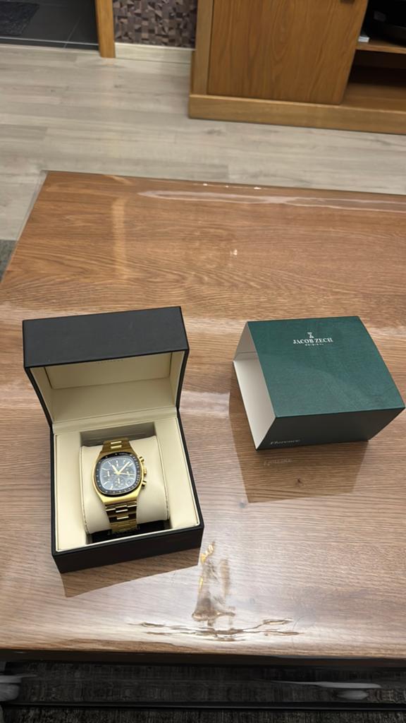 Jacob Zech Florence Z3.1535.004, Handtassen en Accessoires, Horloges | Heren, Polshorloge, Nieuw, Goud, Goud