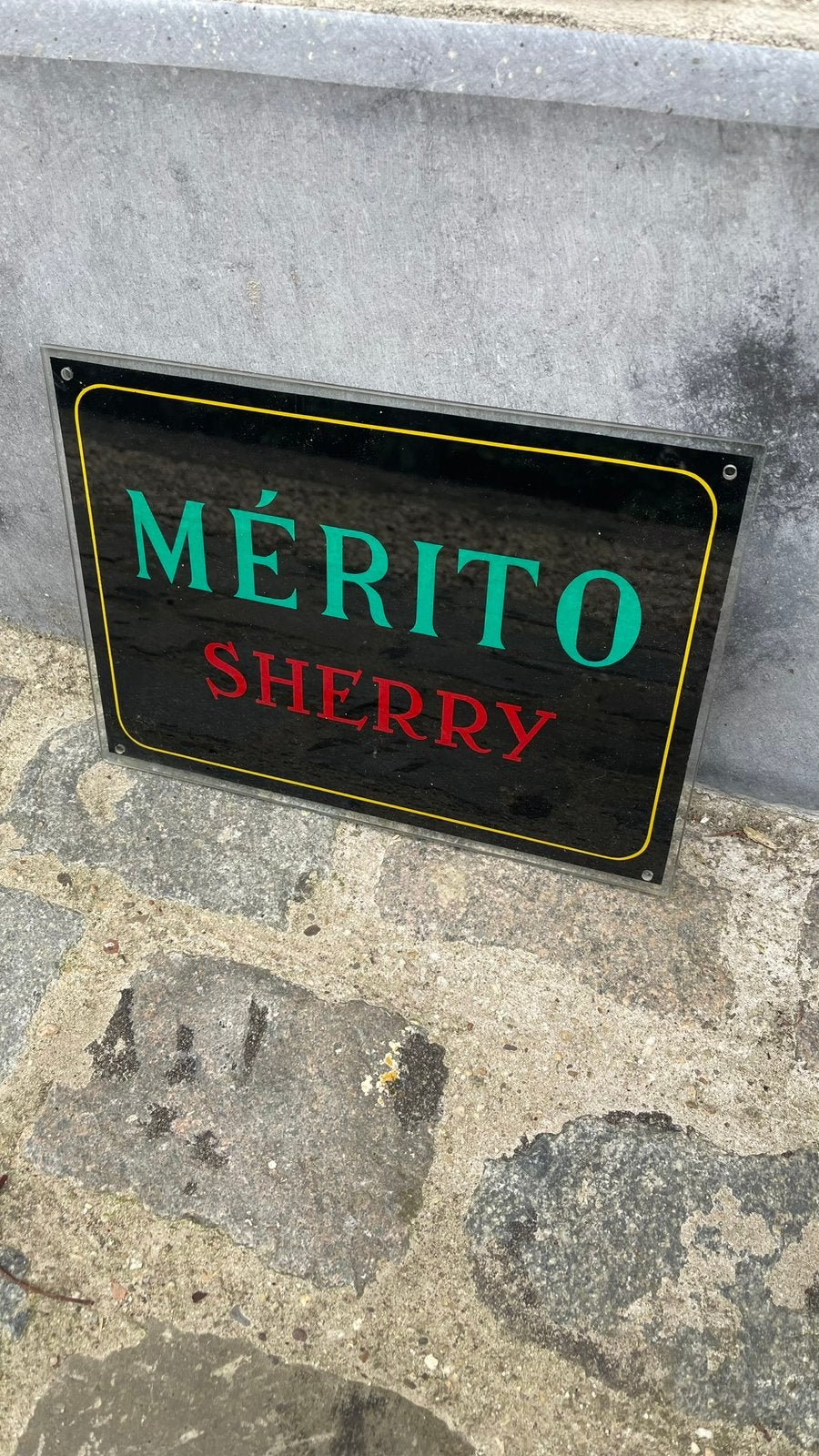 Merito glas reclame., Verzamelen, Ophalen of Verzenden, Zo goed als nieuw, Reclamebord