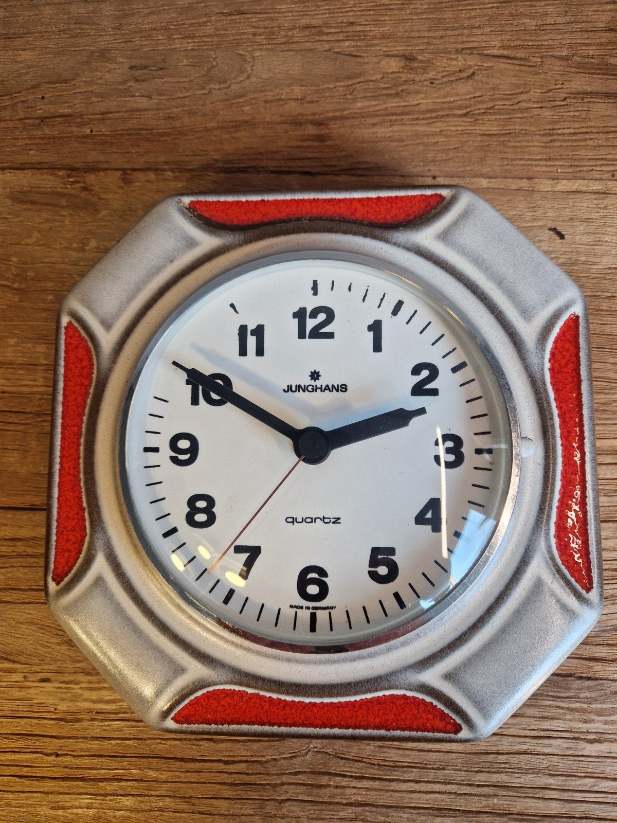 vintage keramische klok Junghans Quartz, Antiek en Kunst, Ophalen of Verzenden