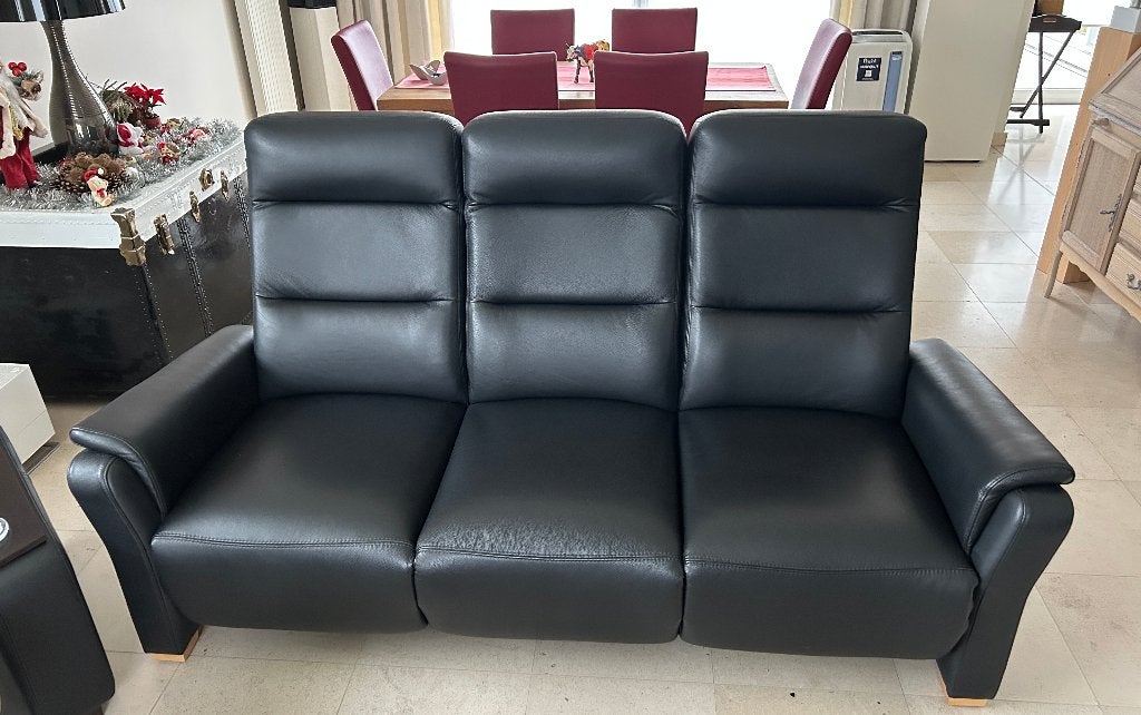 Relax lederen zetel ( 3 zit ), Ophalen, 150 tot 200 cm, Driepersoons, Zo goed als nieuw