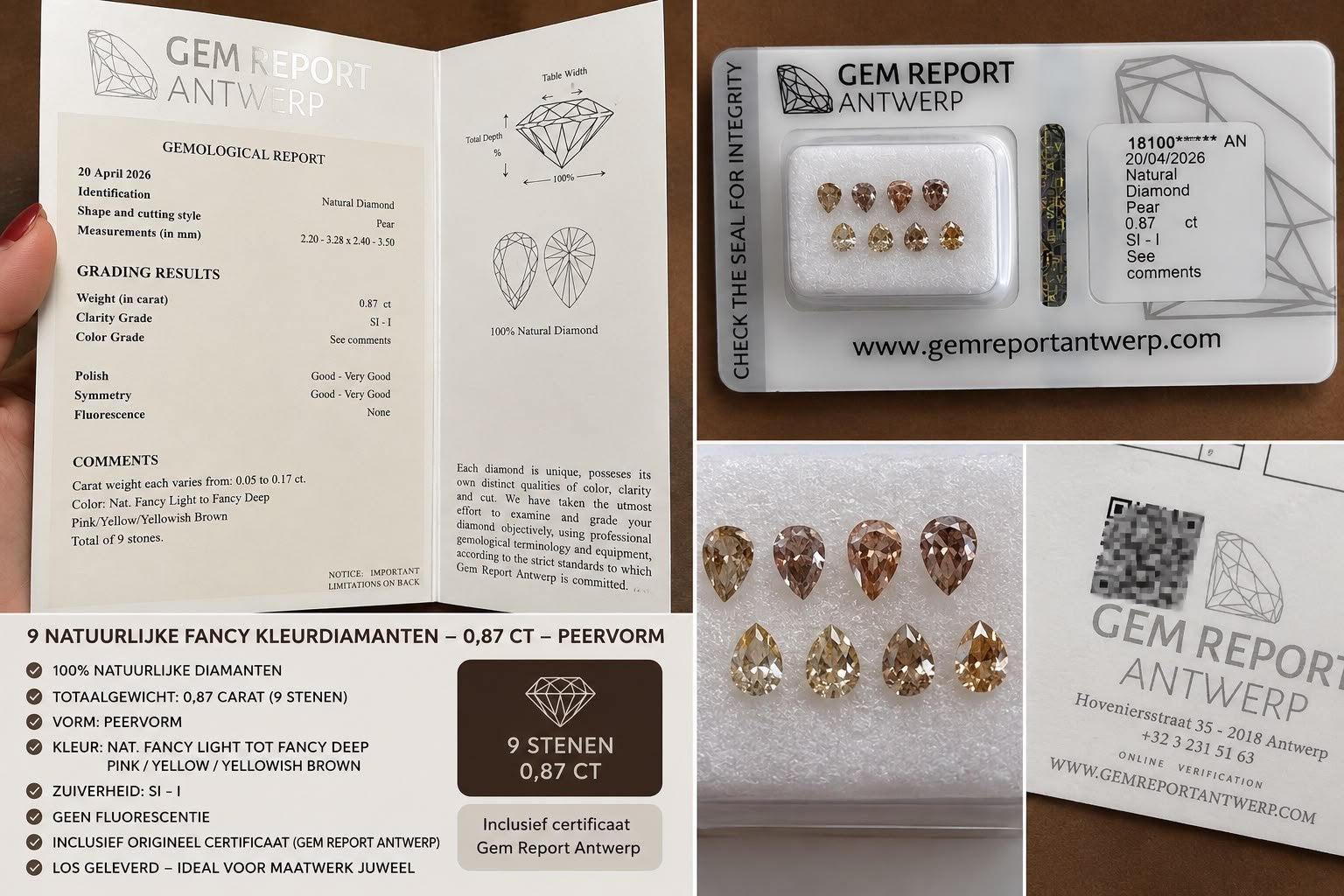 Naturel diamond, Handtassen en Accessoires, Antieke sieraden, Ophalen of Verzenden, Met edelsteen