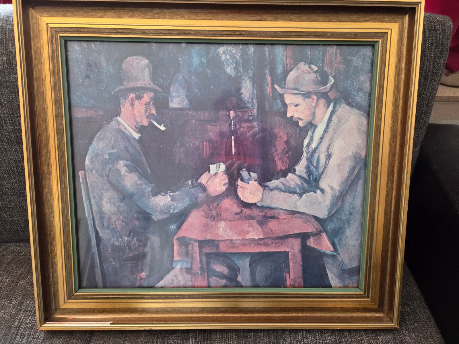 Les joueurs de cartes., Enlèvement ou Envoi, Impressionniste, Sous verre, Portrait ou Personnes