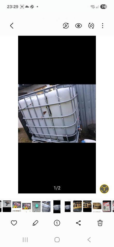 Watervat 1000L, Ophalen