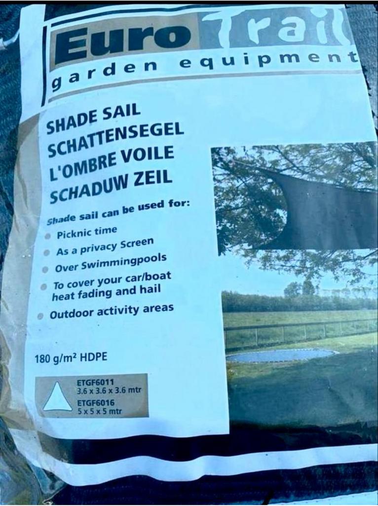 Nieuw 3 hoekig schaduwdoek, Ophalen, Zo goed als nieuw