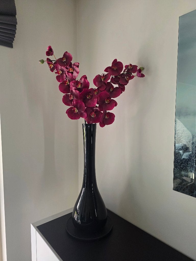 Leonardo vaas, Ophalen, Zwart, 60 cm, Glas