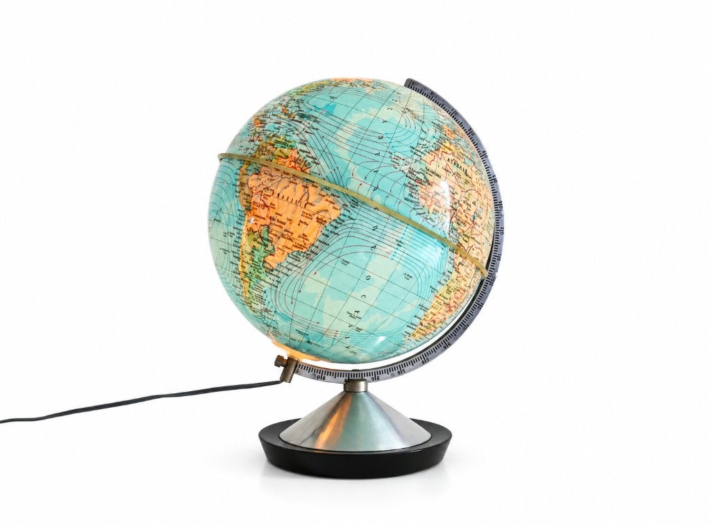 Vintage Globe met verlichting - Wereldbol, Ophalen of Verzenden, Verlicht, Gebruikt