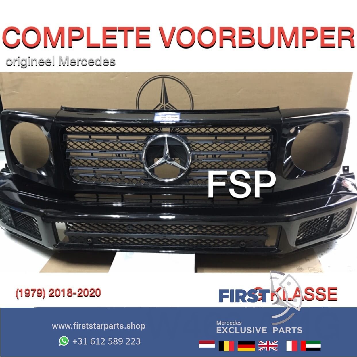 W463 (W460 W461) G KLASSE AMG VOORBUMPER ZWART origineel Mer