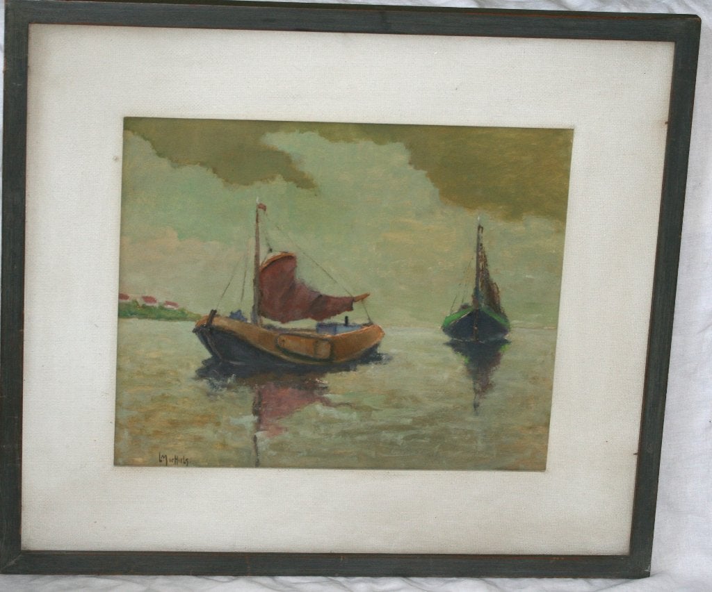 L. Michiels - Schilderij - Gesigneerd, Antiquités & Art, Art | Peinture | Classique, Enlèvement ou Envoi, Signé, Maritime / eau