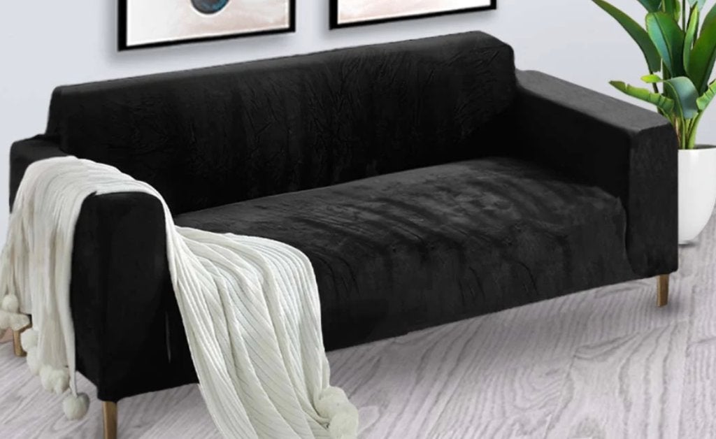 Velvet zetelhoezen, Huis en Inrichting, Woonaccessoires | Plaids en Woondekens, Zwart, Geschikt voor droger, Ophalen of Verzenden