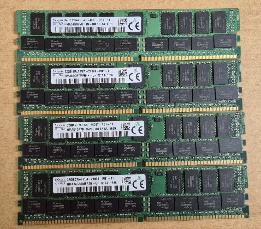 4 x 32GB 2Rx4 PC4/DDR4-2400MHz - ECC (voor server!), Computers en Software, Gebruikt, 32 GB, Server, DDR4