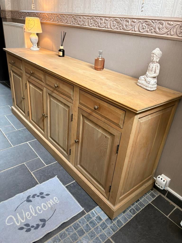 Magnifique dressoir en chêne naturel 200x50x85cm, Maison & Meubles, Enlèvement, Comme neuf, Chêne