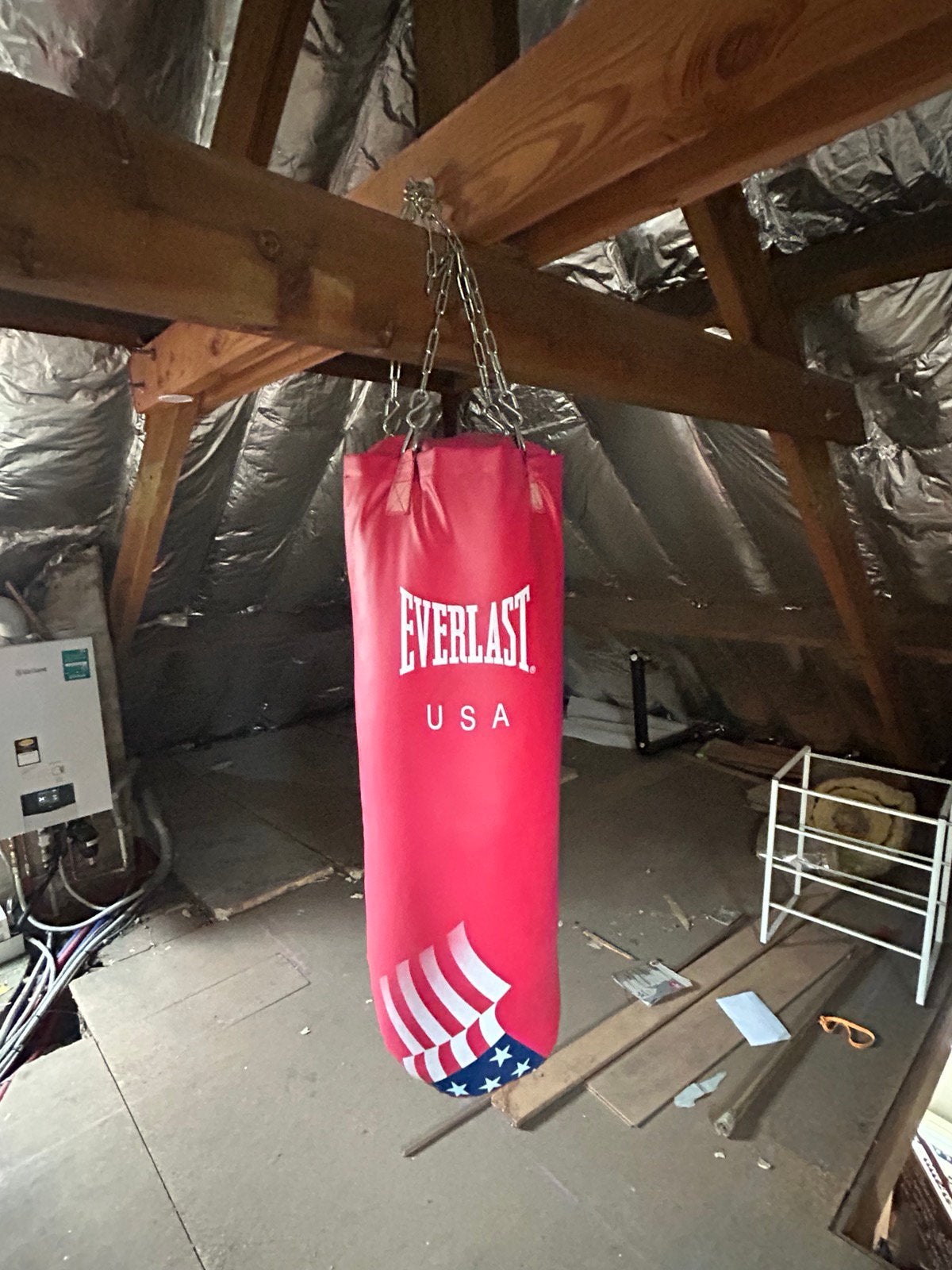 Bokszak Everlast 45kg en handschoenen teens/volwassen, Sport en Fitness, Ophalen, Zo goed als nieuw, Bokszak
