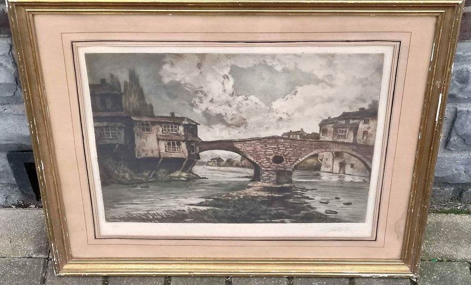 Gravure Pont signe, Enlèvement ou Envoi, Gravure