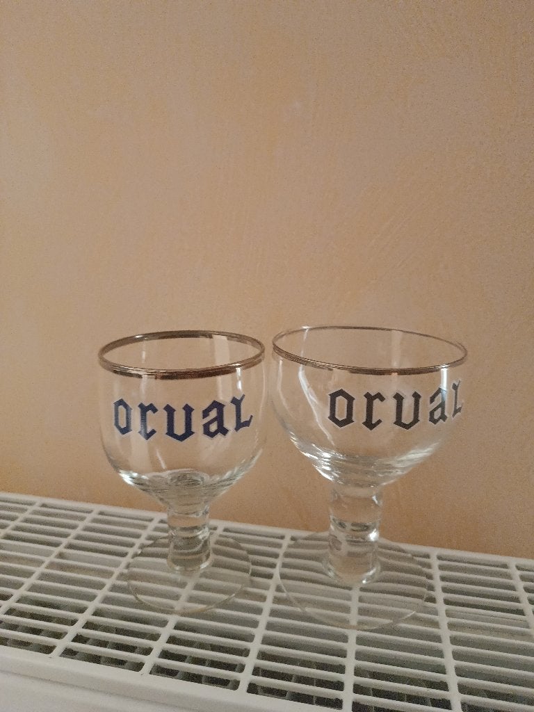 A vendre 2 verres Orval, Collections, Enlèvement, Utilisé, Verre à bière