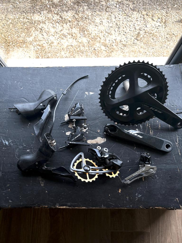 Groupe shimano 105 11v mécanique, Autres matériaux, Enlèvement, Utilisé, Autres types