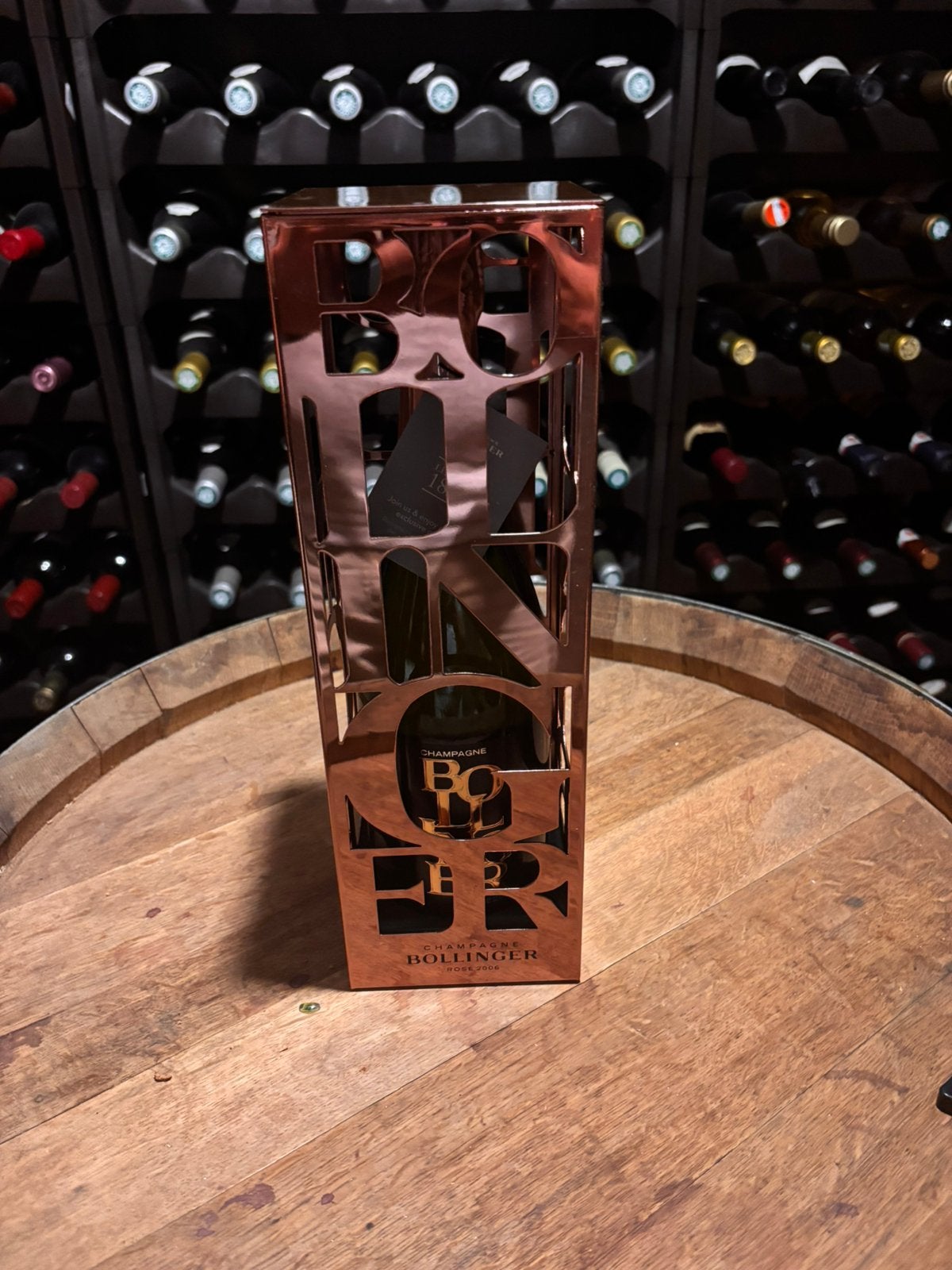 Champagne Bollinger 2006 in metalen verpakking, Ophalen of Verzenden, Zo goed als nieuw