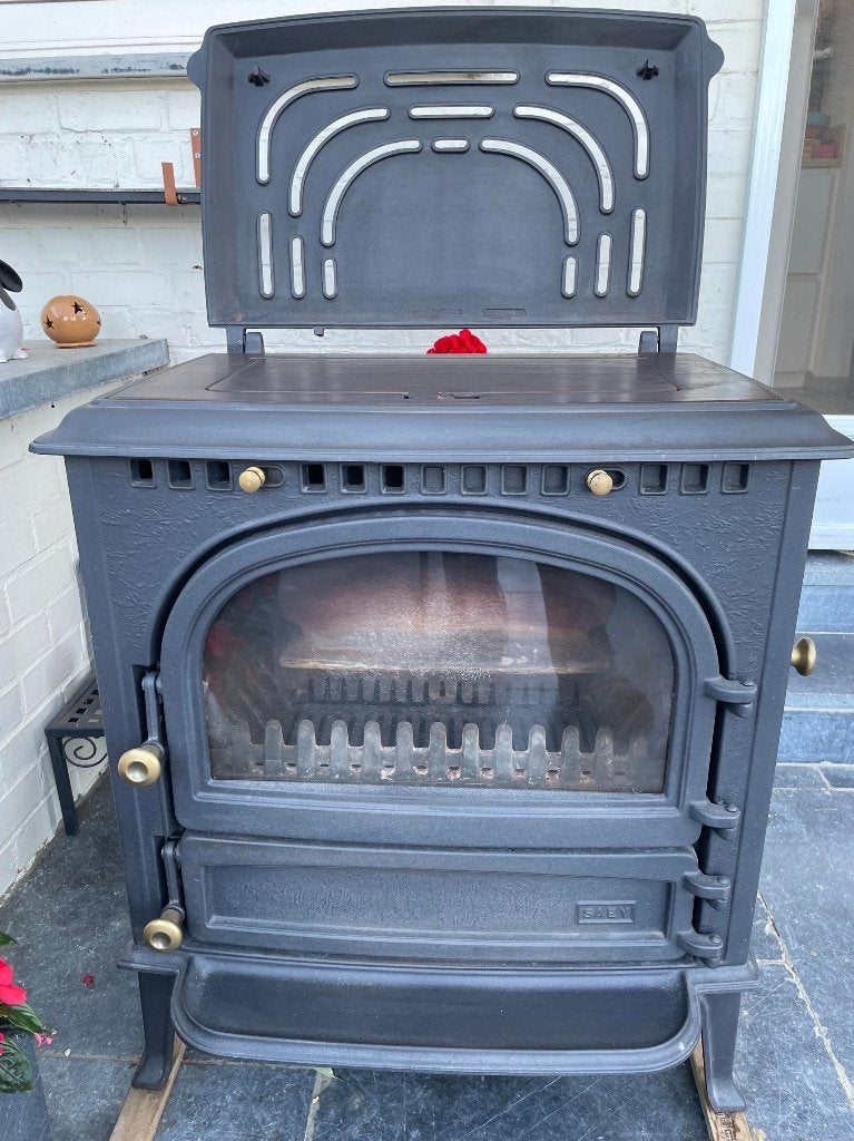 Poêle SAEY 92 TOP – Bois / Charbon – 9 kW + accessoires, Huis en Inrichting, Ophalen, Gebruikt, Houtkachel, Vrijstaand