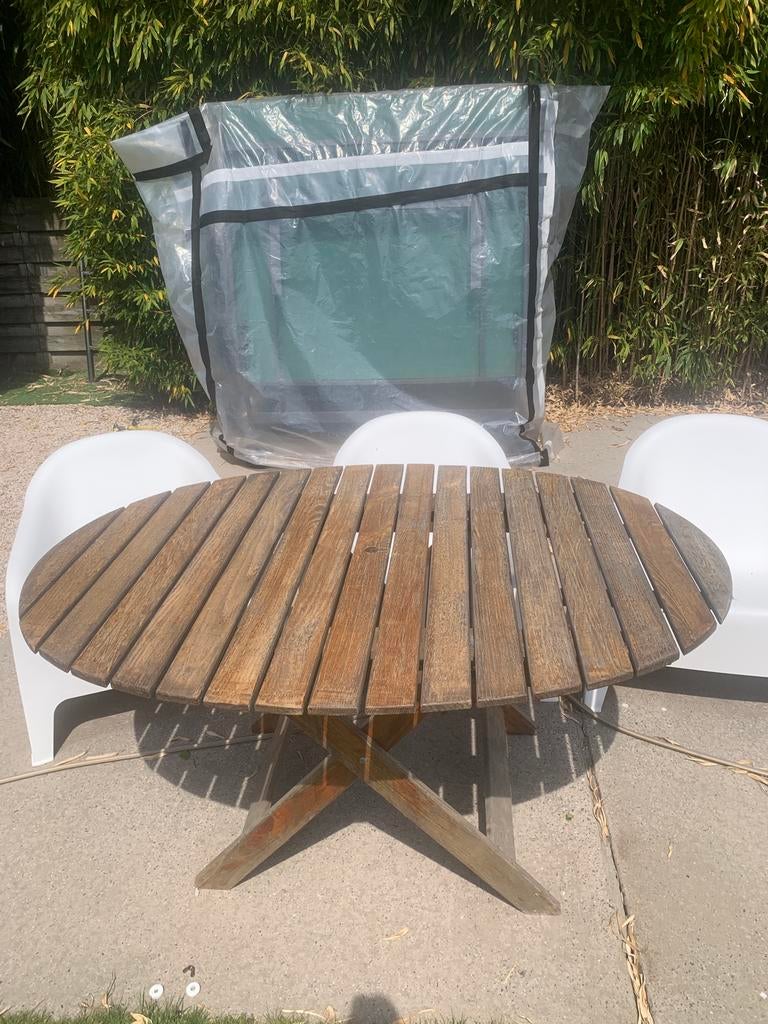 Kwalitatieve houten buiten tafel, Ophalen of Verzenden, Zo goed als nieuw