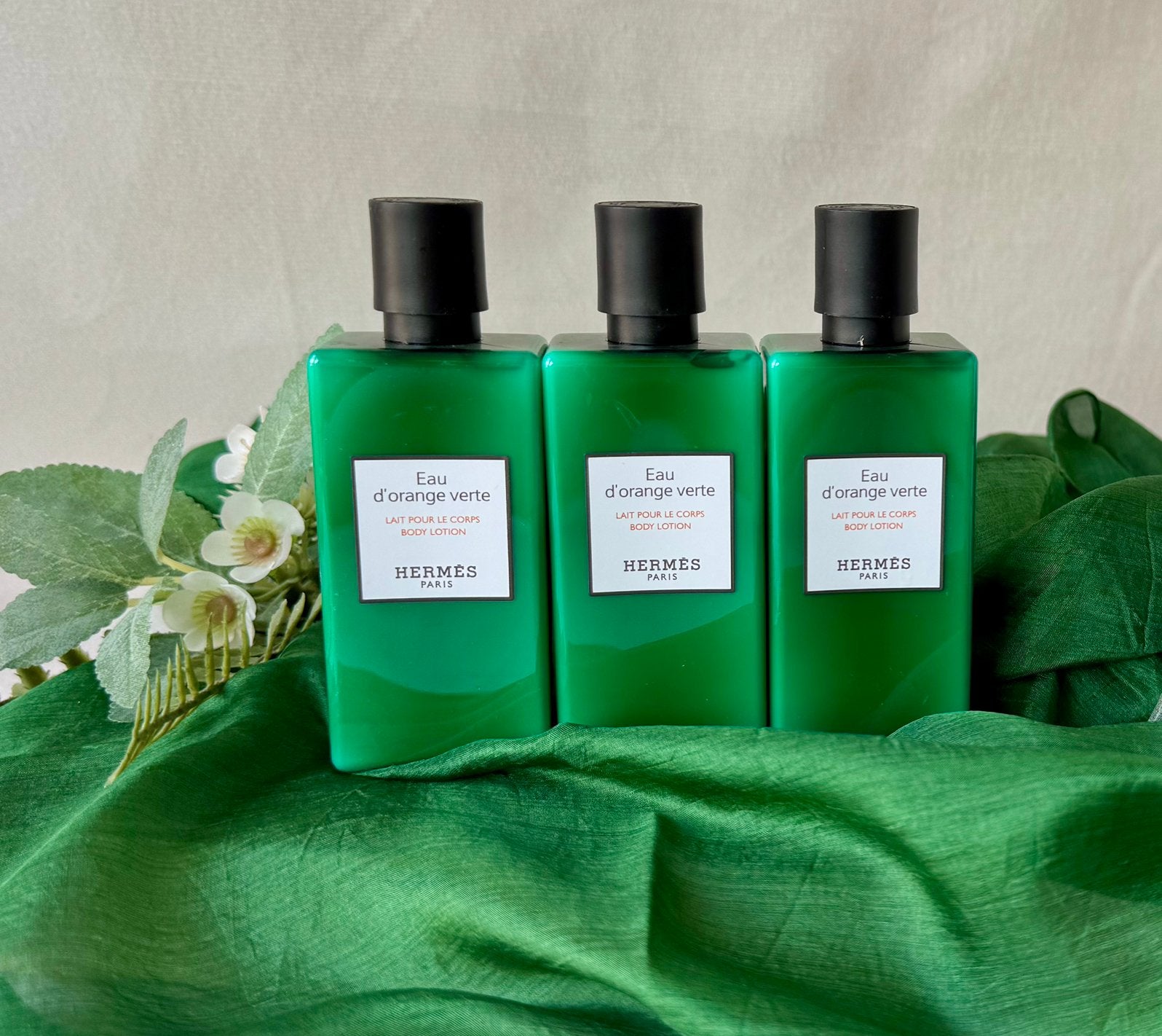 Hermès Eau d’Orange Verte Trio (3x80ml) Luxe Set, Ophalen of Verzenden, Nieuw, Bodylotion, Crème of Olie