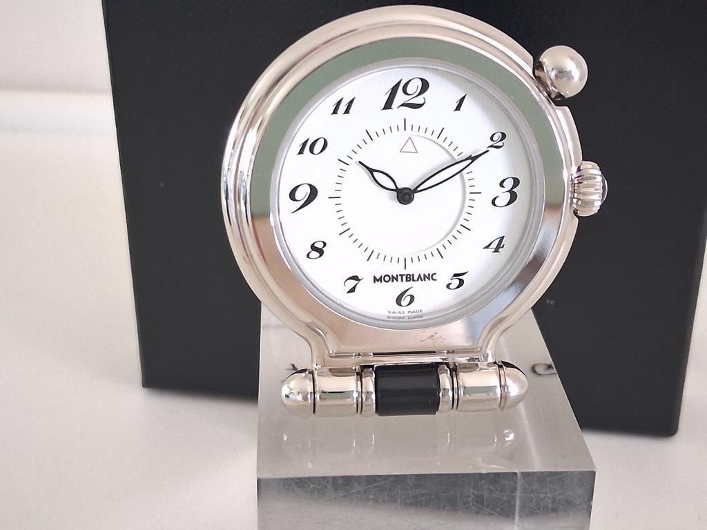MontBlanc Timepieces Reis/Bureau klokje  Met Alarm., Enlèvement ou Envoi, Comme neuf, Mont Blanc, Avec boîte