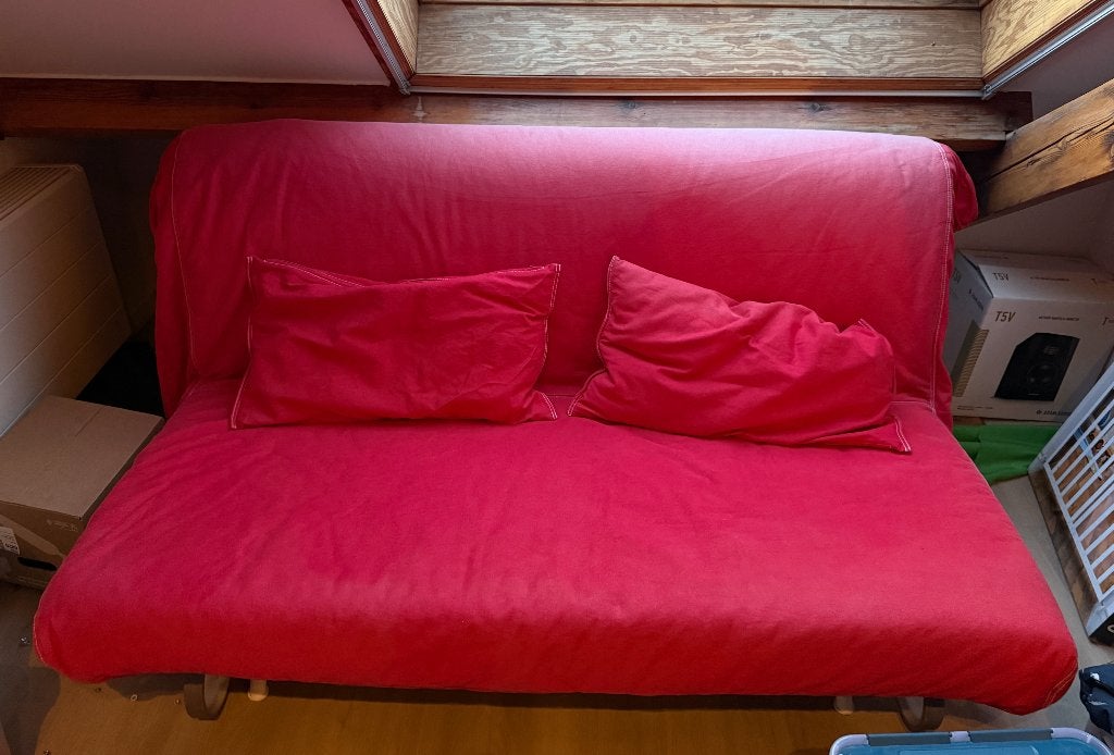 Slaapbank IKEA rood, Ophalen, Gebruikt, Tweepersoons, Rood