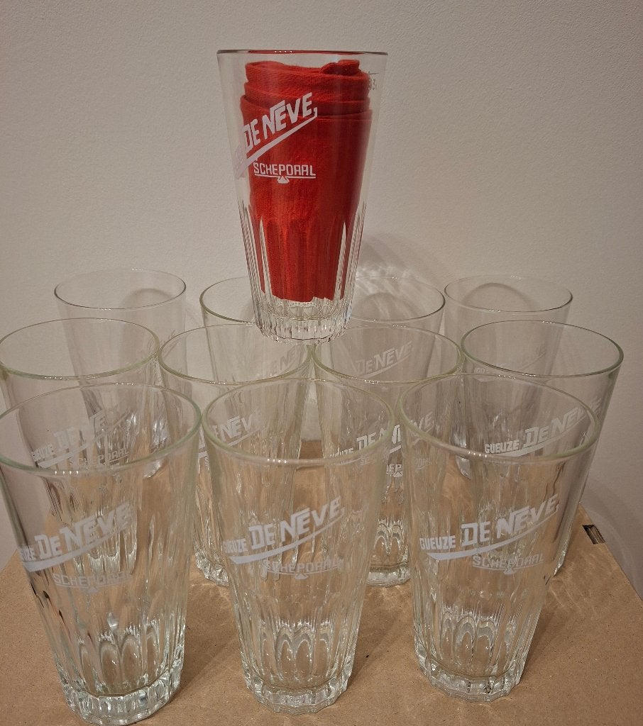 12 x Verre à bière De Neve, Schepdaal, 33 cl, Enlèvement, Comme neuf, Verre à bière