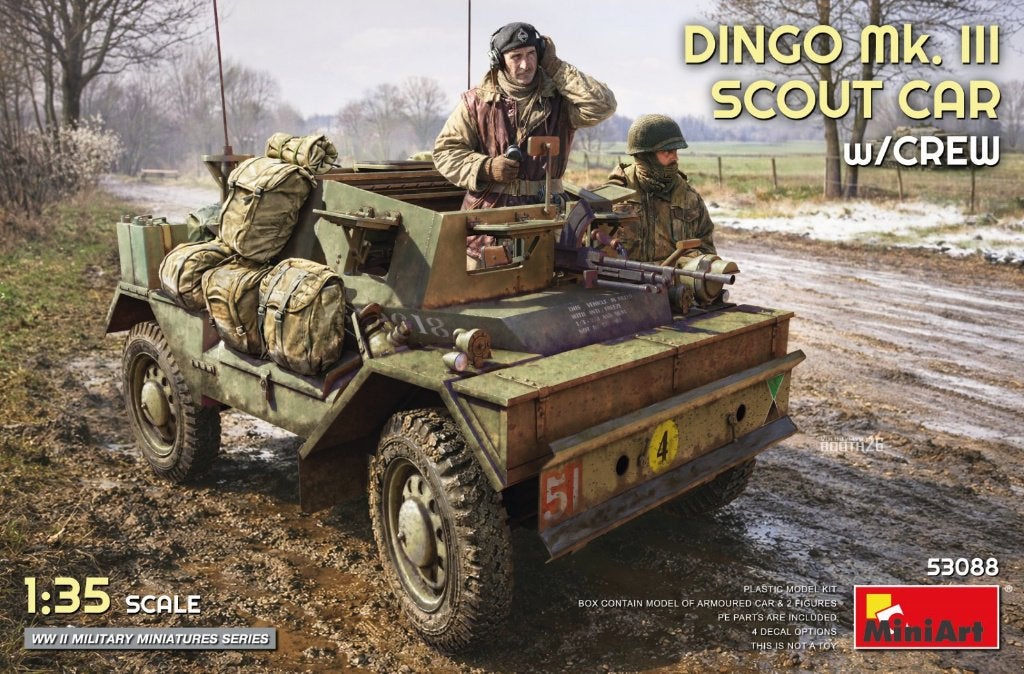 MINIART 53088 DINGO MK. III SCOUT CAR W/CREW échelle 1/35, Neuf, Autres marques, Tank, Enlèvement ou Envoi