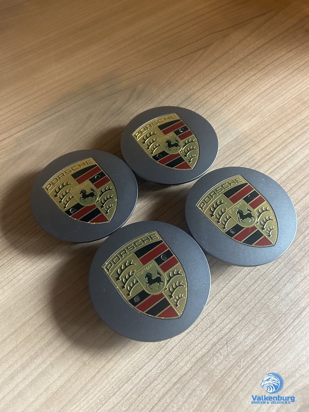 ORIGINELE Porsche Antraciet / Grijs naafkap naafdop set, Auto diversen, Gebruikt, -, Verzenden, -