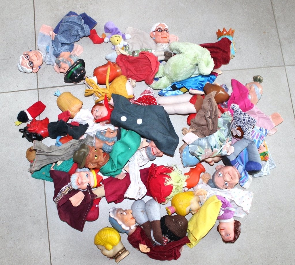 SUPERBE lot de plus de 40 marionnettes à mains et à doigts., Antiquités & Art, Enlèvement ou Envoi