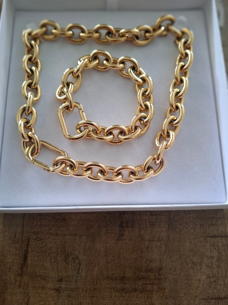 halsketting en armband, Ophalen, Zo goed als nieuw, Goud