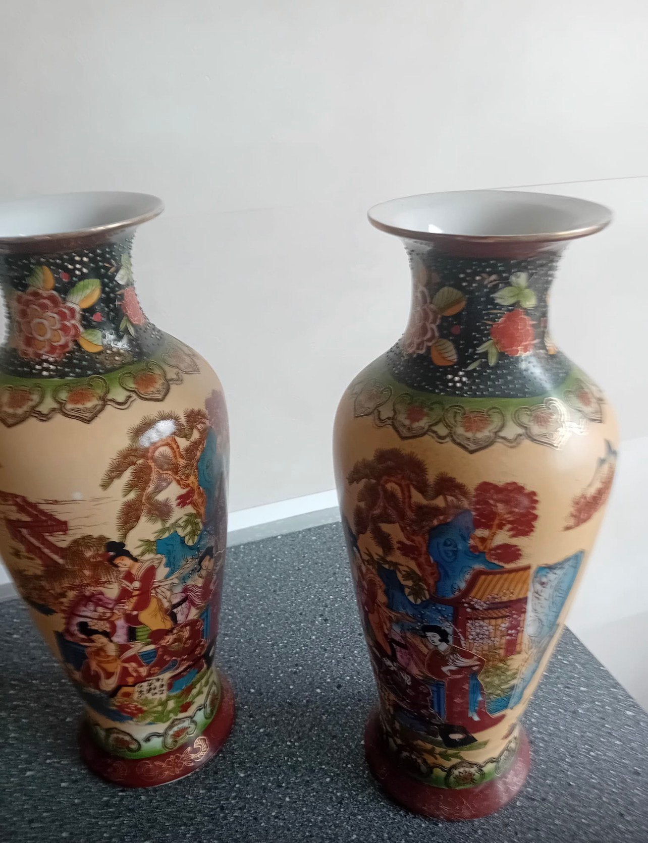 Paar grote vintage Oosterse vazen – 38 cm, Ophalen