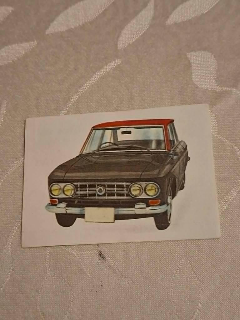 Prentje/Chromo : Datsun Bluebird/Chocolade Jacques, Enlèvement ou Envoi, Gravure, Utilisé, Autres sujets/thèmes