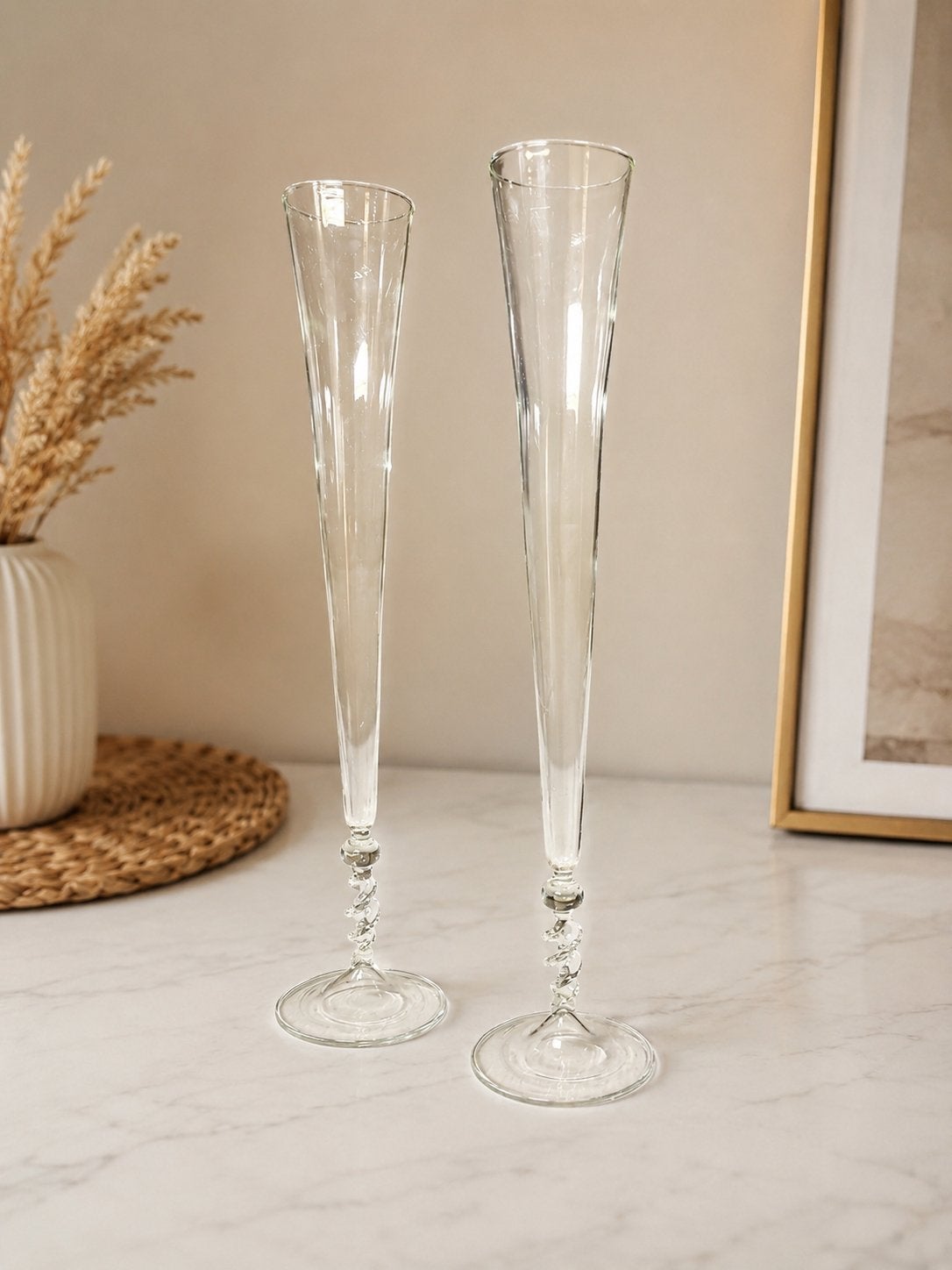 2 flûtes à champagne extra hautes de 60 cm, Collections, Enlèvement ou Envoi, Comme neuf