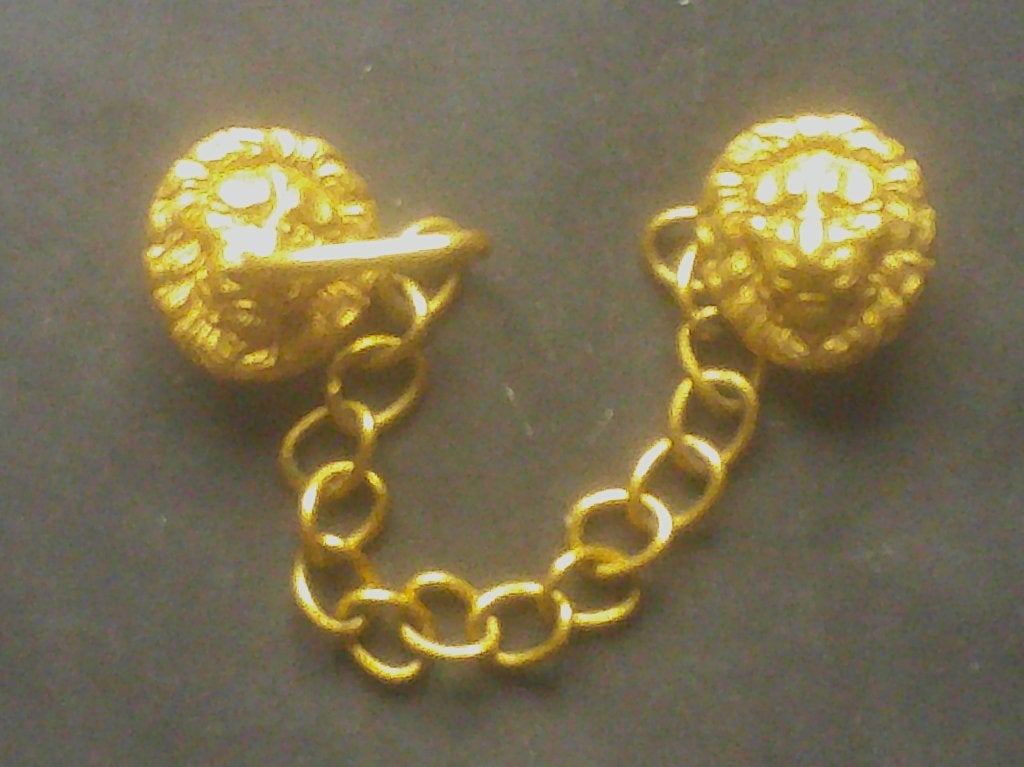 Chaînette de manteau à cape cavalerie belge du modèle 1868, Envoi, Armée de terre, Emblème ou Badge